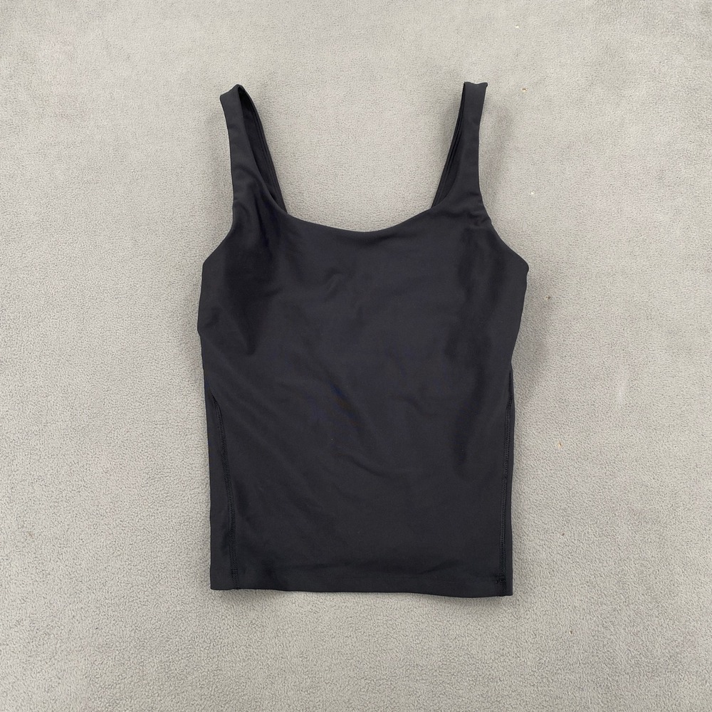 Old Navy Active Powersoft Tank Top Black Square Neck Light Support Small